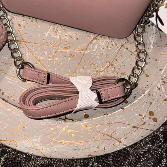 Steve Madden Mauve Faux Leather Mini Crossbody Purse w/ an accessory pouch - Picture 9 of 12